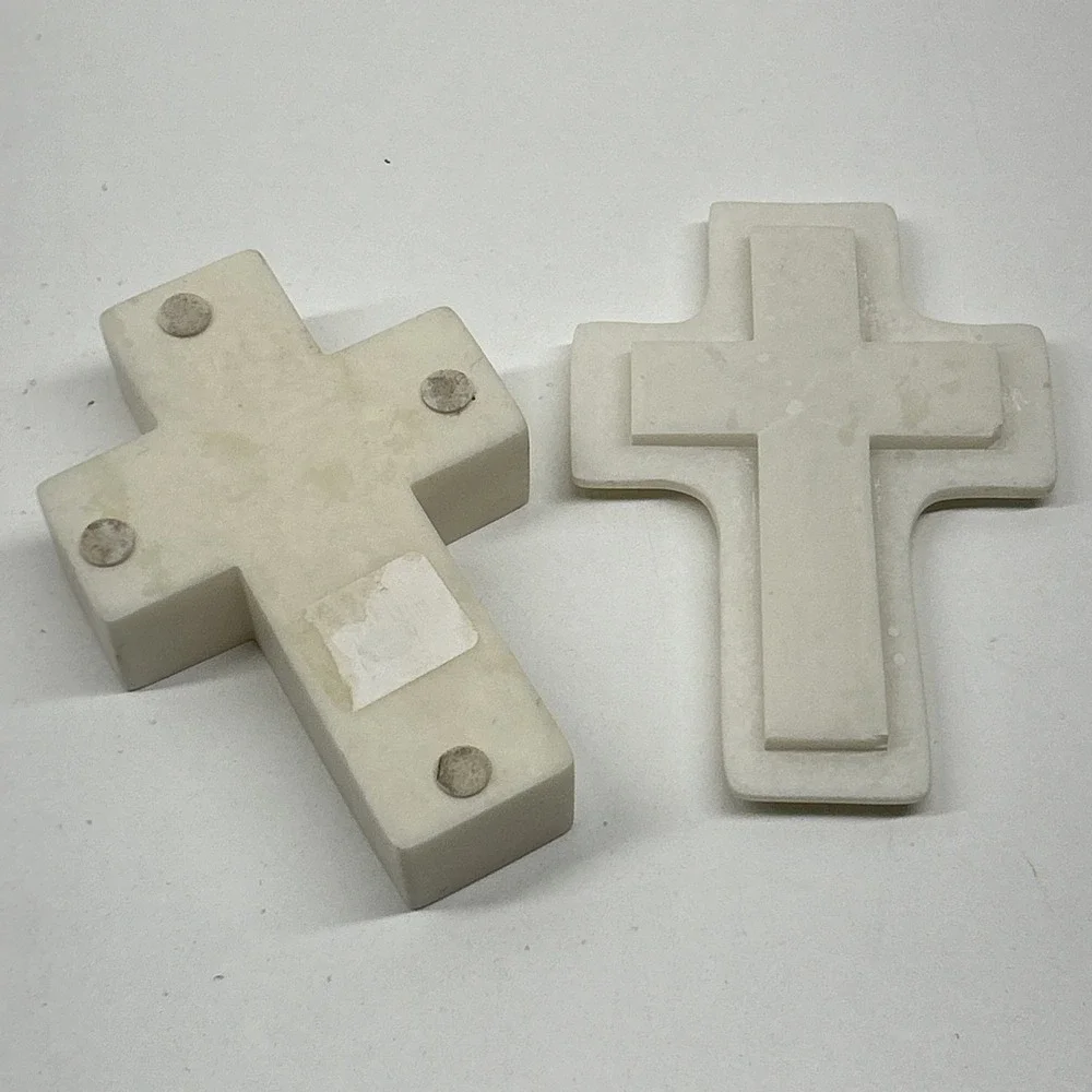 Vintage‎ Cross Shaped Trinket Box God Bless You Floral Ceramic Keepsake Lid